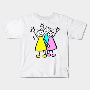 Stick People Wave Goodbye Kids T-Shirt